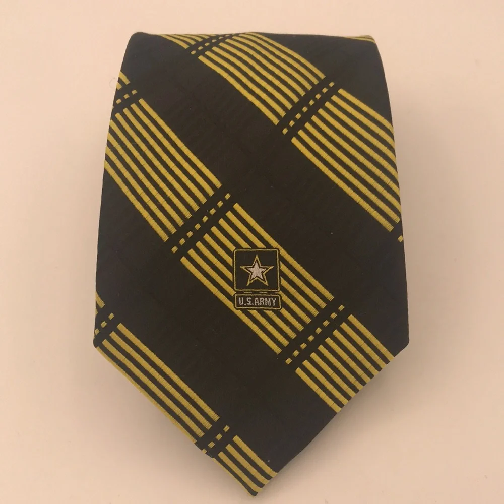 Eagles Wings U.S. ARMY Mens Necktie Black Gold